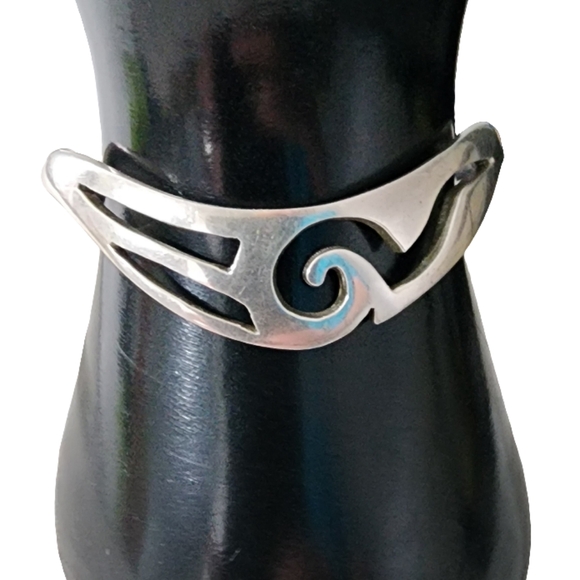 Sterling Jewelry - Sterling Silver Taxco Mexico SigneD JAB Openwork Cuff Bracelet Fine Jewe…